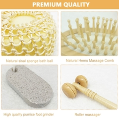 Set de Baño con Recipiente de Madera - tienda online