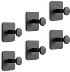 X4 Gancho Perchero Autoadhesivo Negro - iLion Store