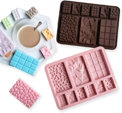 Molde Silicona Chocolate Tableta Corazón Craquelada