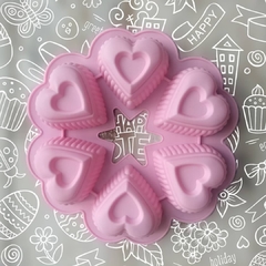 Molde Silicona Reposteria Artesania 6 Corazones Muffins - comprar online