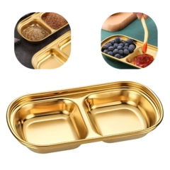 Imagen de Recipiente Doble de Aderezos Dorado