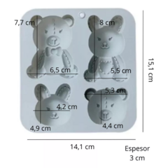 Molde de Silicona con 4 Diseños Osos - iLion Store