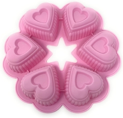 Molde Silicona Reposteria Artesania 6 Corazones Muffins - iLion Store
