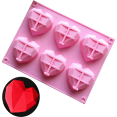 Molde Silicona 6 Corazones de Diamante en internet