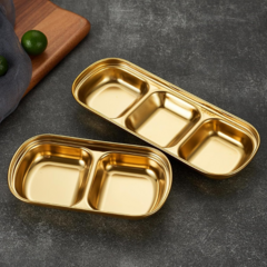 Recipiente Doble de Aderezos Dorado