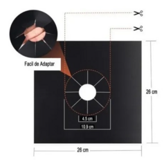 X4 Protector de Hornalla Antiadherente Negro - comprar online