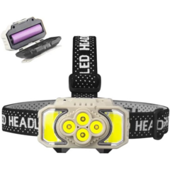 Linterna Minero Recargable 2 COB + 4 Leds - iLion Store