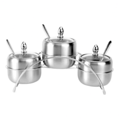 Especiero Condimentero Set X3 Base Color Plateado - comprar online