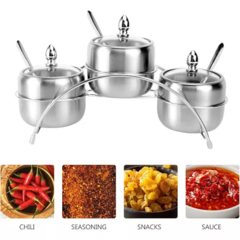 Especiero Condimentero Set X3 Base Color Plateado - tienda online