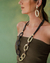 Colar Palermo longo marrom/dourado - comprar online