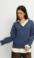 Tricot Decote V Blue Jeans - comprar online