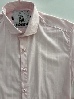 Camisa de poplin rosa rayada - comprar online
