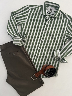 Camisa de poplin raya gruesa - AG INDUMENT