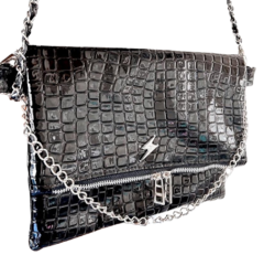 Cartera Zoe negra acharolada rayo en internet