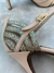 ZAPATO CUERO BEIGE Y LAME PLATA - comprar online