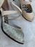 ZAPATO CUERO BEIGE Y LAME - comprar online