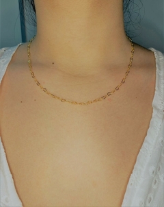 Gargantilha Elos Coração 40cm Banhada a Ouro 18k