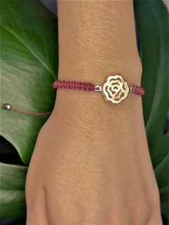 Pulseira Macramê Flor Prata - comprar online