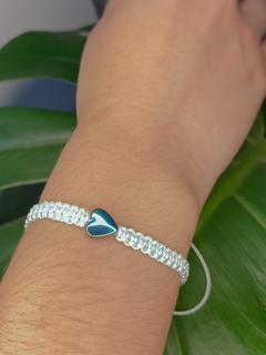Pulseira Coração Hematita em Macramê (personalize sua cor) - comprar online