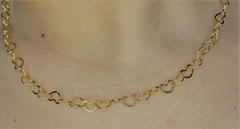 Gargantilha Coração 40cm Banhada a Ouro 18k - comprar online