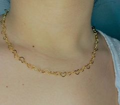 Gargantilha Coração 40cm Banhada a Ouro 18k na internet