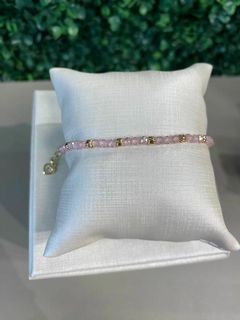 Pulseira Zircônias Rosê Banho Ouro