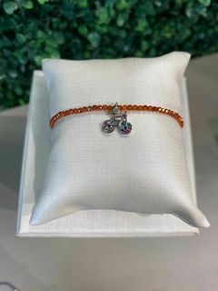Pulseira Zircônia Pingente Bicicleta