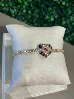 Pulseira Riviera Coração Mix Pedras na internet