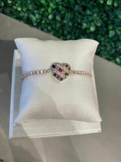 Pulseira Riviera Coração Mix Pedras
