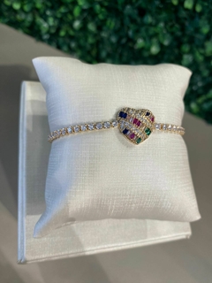 Pulseira Riviera Coração Mix Pedras - comprar online