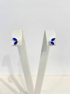 Brinco Duas Folhas Zircônia Azul na internet