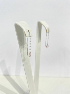 Brinco Pêndulo Gota Rosa - Malivi Store