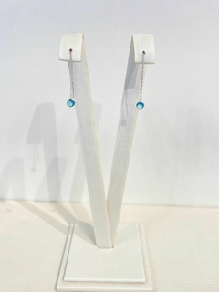 Brinco Pêndulo Circulo Azul - comprar online