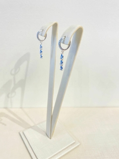 Brinco Pêndulo Gota Azul Prata 925 - comprar online