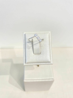 Anel Zircônias Fino Prata 925 - comprar online