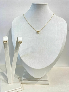 Conjunto Coração Vazado Cravejado