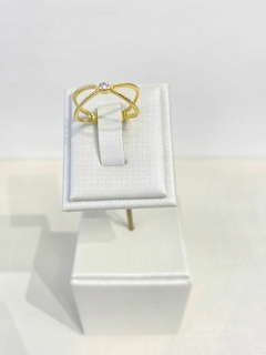 Anel Cruzado Zircônia - comprar online