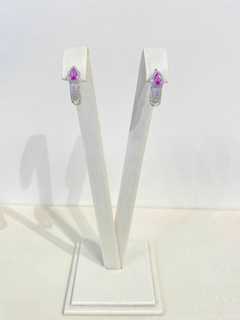 Brinco Argola Gota Rosa - comprar online