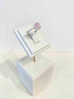 Anel Zircônia Rosa Quadrada - Malivi Store
