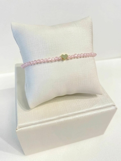 Pulseira Coração Zircônia Rosa - comprar online