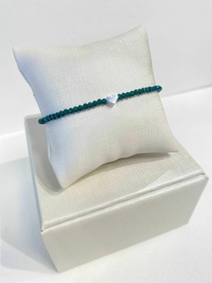 Pulseira Coração Zircônia Verde - comprar online