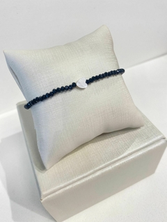 Pulseira Coração Madre Pérola Zircônia Preta - comprar online