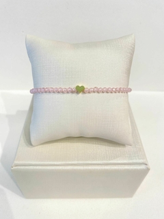 Pulseira Coração Zircônia Rosa