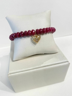 Pulseira Coração Design Vazado Rubi - comprar online