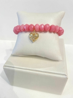 Pulseira Coração Design Vazado Quartzo Cherry - comprar online