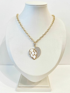 Conjunto Coração Madre Pérola Cravejado - comprar online