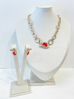 Conjunto Elos Oval Rosa - comprar online