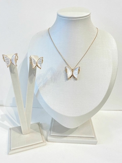 Conjunto Borboleta Pedra Ágata
