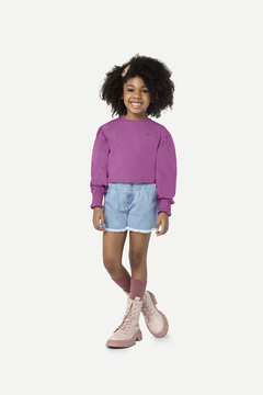 CONJUNTO CROPPED C/ SHORT JEANS CARINHOSO REF 117123 - comprar online