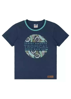 Conjunto Infantil Menino Camiseta e Bermuda Tropical Marlan Azul Marinho na internet